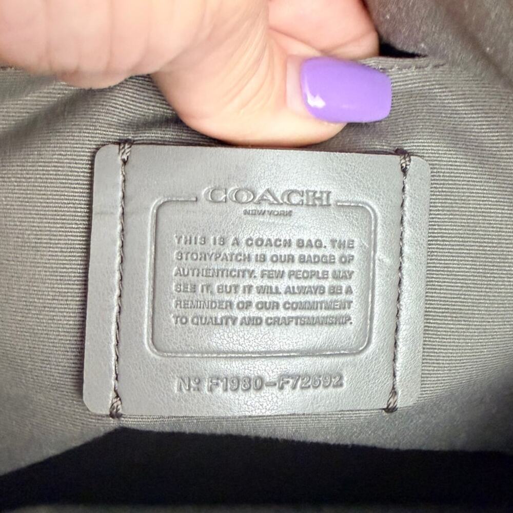 Coach Paxton Duffle Crossbody Gray Pebbled Leather Shoulder Bag EUC - Picture 8 of 8